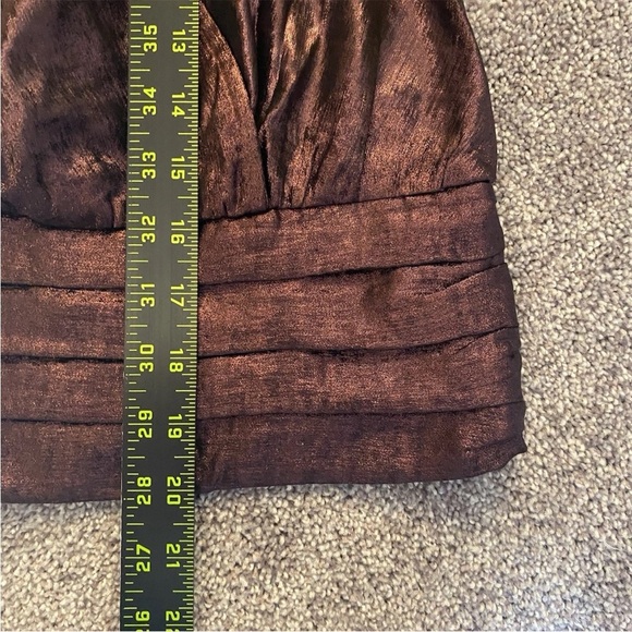 Express Women's Metallic V-Neck Balloon Sleeve Faux Wrap Top Size XS - NWT $68 - Picture 9 of 16